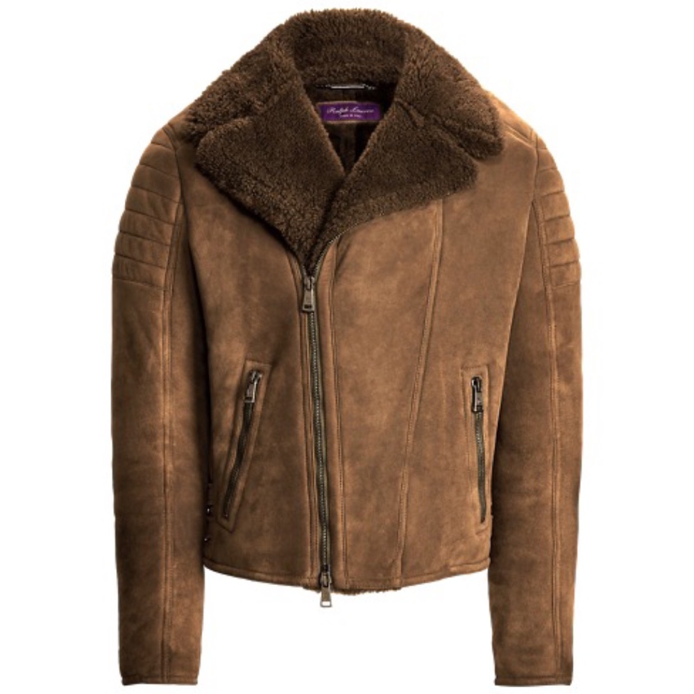 RALPH LAUREN Wexler Biker Jacket In Inverness Loden (Large)